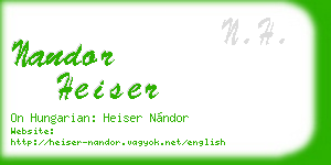 nandor heiser business card